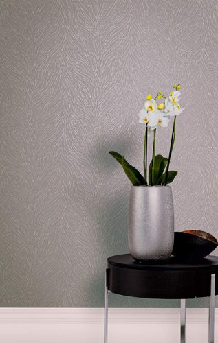 Non-woven wallpaper grey silver lines Marburg 58428