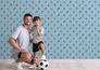 Non-woven wallpaper Mainzelmännchen football blue 1