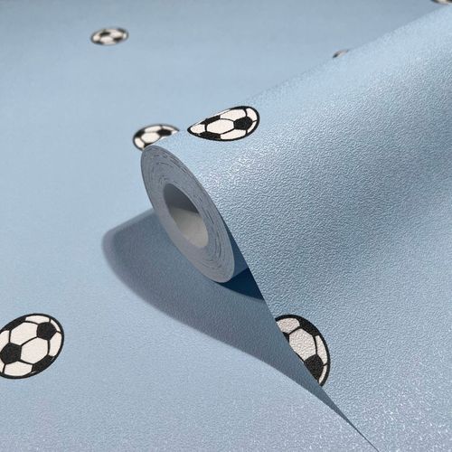 Non-woven wallpaper footballs blue white Marburg 47515