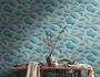 Non-woven wallpaper waves metallic blue gold 39105-1 8