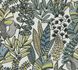 Non-woven wallpaper leaves plants white green black 39095-1 7