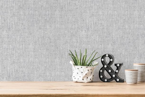Non-woven wallpaper fabric texture white grey 3544-26