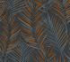 Non-woven wallpaper leaves black orange gloss 39038-6 2