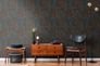 Non-woven wallpaper leaves black orange gloss 39038-6 8