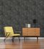 Non-woven wallpaper lozenge pattern black gold metallic 12