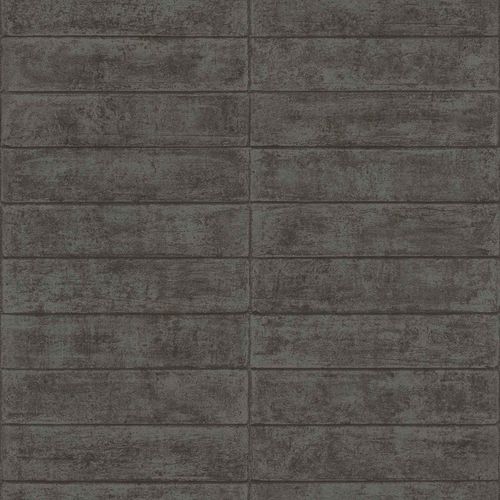 Non-woven wallpaper Rasch stone look black 499643