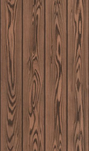 Non-woven wallpaper Rasch wood look dark brown 499537