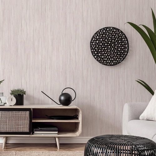 Non-Woven Wallpaper Plaster Look Pink grey Metallic 10322-05