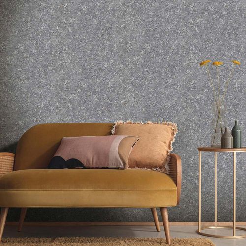Non-woven wallpaper rock look grey copper metallic 10302-10