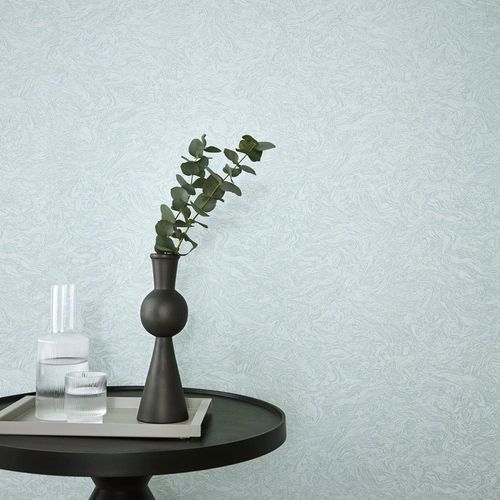 Non-woven wallpaper Elle marble blue glitter gloss 10330-08