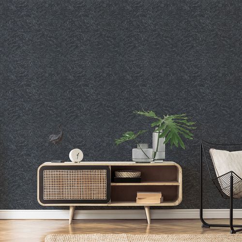 Non-woven wallpaper Elle marble black glitter 10330-15