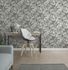 Non-Woven Wallpaper Leaves Floral Beige Black White 82338 1