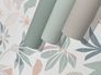 Non-woven wallpaper floral graphic white beige green 47469 4