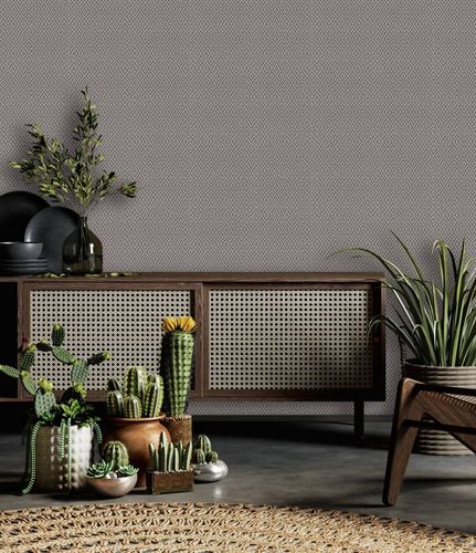 Non-woven wallpaper 3D look diamond braided brown 47487