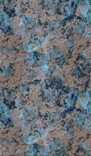 Digital print non-woven patina effect blue gold grey 33134