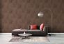 Non-woven wallpaper lozenge pattern brown copper metallic 7