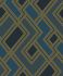 Non-Woven Wallpaper Art Deco Blue Gold Metallic 177502 1