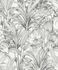 Non-Woven Wallpaper Leaves Illustration White Black A51401 1
