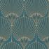 Non-Woven Wallpaper Art Deco Fan Green Gold Metallic A54902 1