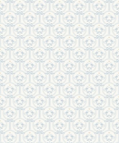 Non-Woven Wallpaper Birds White Blue Gold JS3204