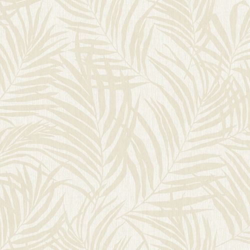 Non-woven wallpaper floral tropics cream metallic