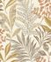 Non-woven wallpaper leaves tropics cream brown yellow 2