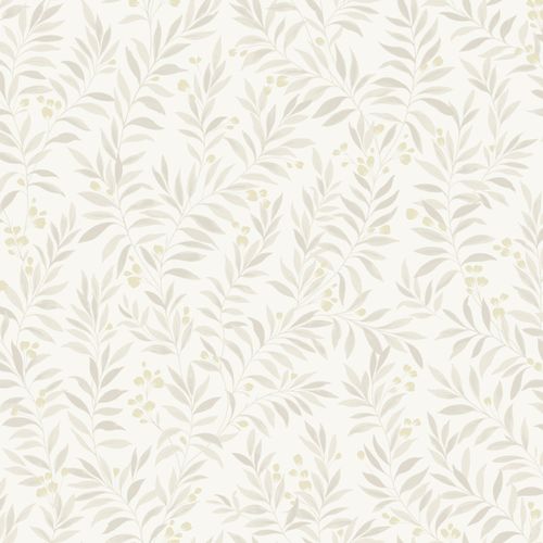 Non-woven wallpaper floral cream white beige MN3402