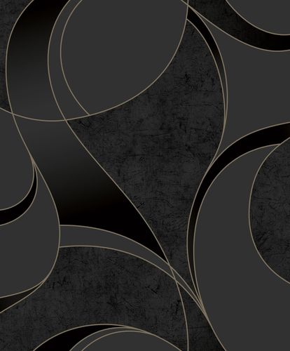 Non-Woven Wallpaper Abstract Anthracite Black A57216