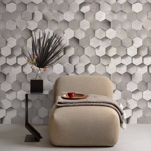 Wall Mural Mural 3D Graphic Pattern Cream grey ML4301