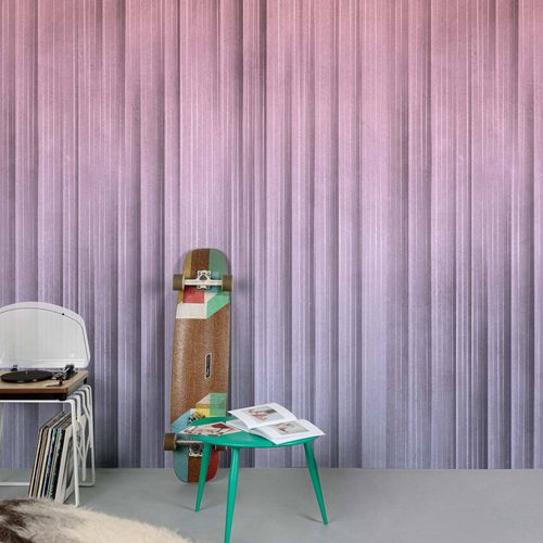 Wall Mural 3D Stripes Pink Purple ML6102