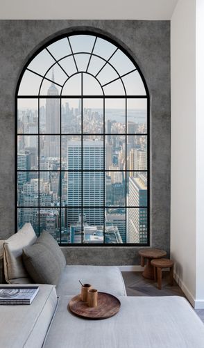 Wall Mural Industrial Window grey Blue ML6201