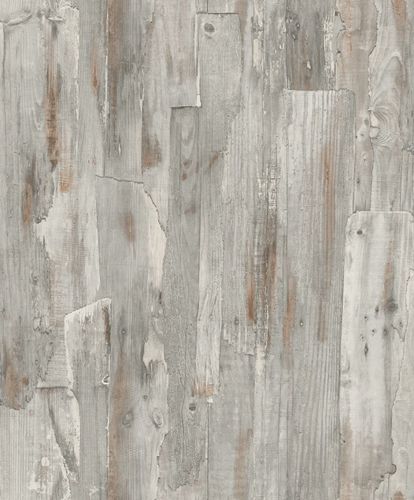 Non-woven wallpaper wood look shabby grey brown A62801