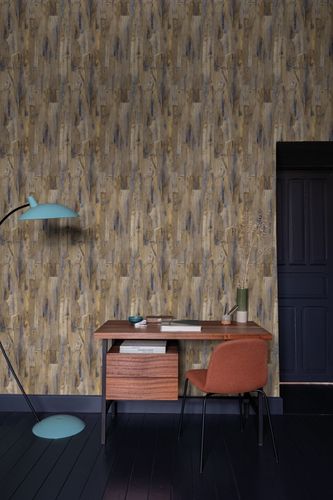 Non-woven wallpaper wood look shabby brown beige A62802