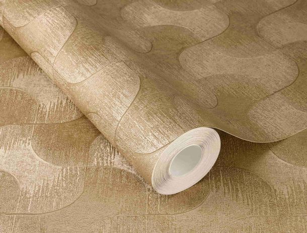 Rasch non-woven wallpaper graphic gold metallic 608151