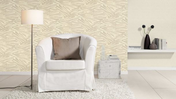 Rasch non-woven wallpaper 3D look beige metallic 608335