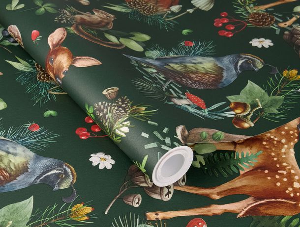 Rasch non-woven wallpaper animals green brown 300338