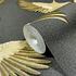 Non-woven wallpaper birds black gold metallic 34532 4