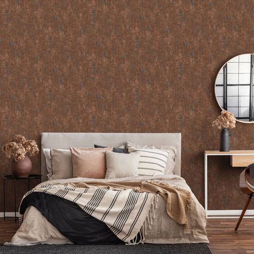 Wallpaper Guido Maria Kretschmer plaster look brown bronze