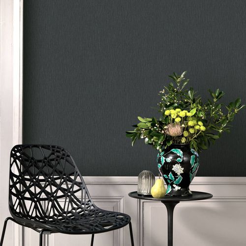 Wallpaper Guido Maria Kretschmer plain lines black glitter