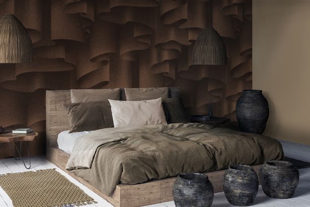 Wall mural Guido Maria Kretschmer Waves Brown Bronze