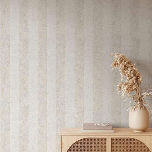 GZSZ non-woven wallpaper stripes white beige metallic 34818