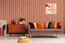 Non-woven wallpaper tiles retro red apricot cream 39533-2 1