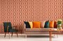 Non-woven wallpaper tiles retro red apricot cream 39533-2 7