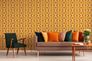 Non-woven wallpaper tiles retro brown orange 39533-4 7