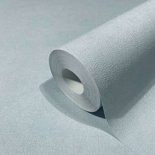 Non-woven wallpaper plain texture blue glitter 34416