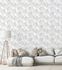 Non-woven wallpaper leaf pattern tropical cream grey 81604 1