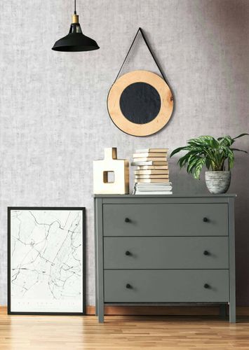 Non-woven wallpaper plain concrete look light grey 81613