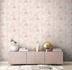 Non-woven wallpaper floral linen look white pink 39349-2 6