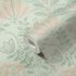 Non-woven wallpaper floral linen look green pink 39349-3 5