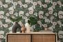 Non-woven wallpaper floral vintage black green 39426-1 1